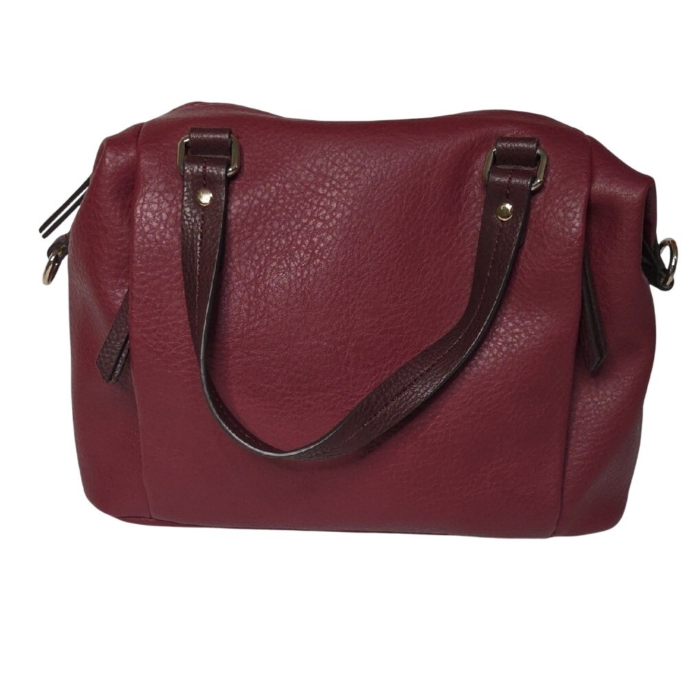 Market‎ & Spruce Burgundy Pebbled Vegan Leather Satchel Crossbody Bag Women